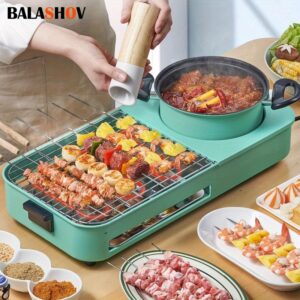 متعة الطهي بلا حدود: الشواية والموقد الكهربائي 2 في 1