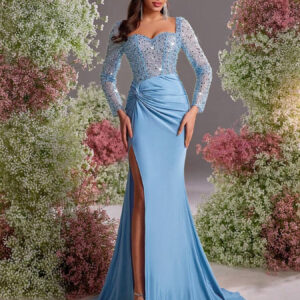 تألقي بإطلالة لا تُنسى: فستان سهرة حورية البحر الفاخر بالترتر اللامع