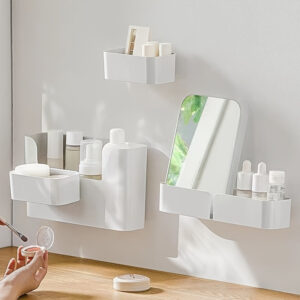 رف التخزين الجداري الذكي: أناقة وترتيب بلا حفر!