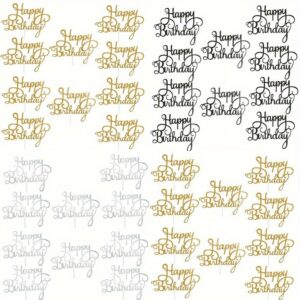 تألق احتفالك: أعواد كيك ذهبية فاخرة 'عيد ميلاد سعيد' بتصميم كروي ساحر!