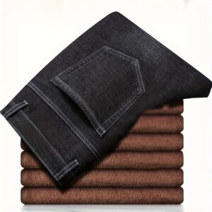 بنطلون الجينز الرجالي الحراري الفاخر: دفء، أناقة، وراحة فائقة!