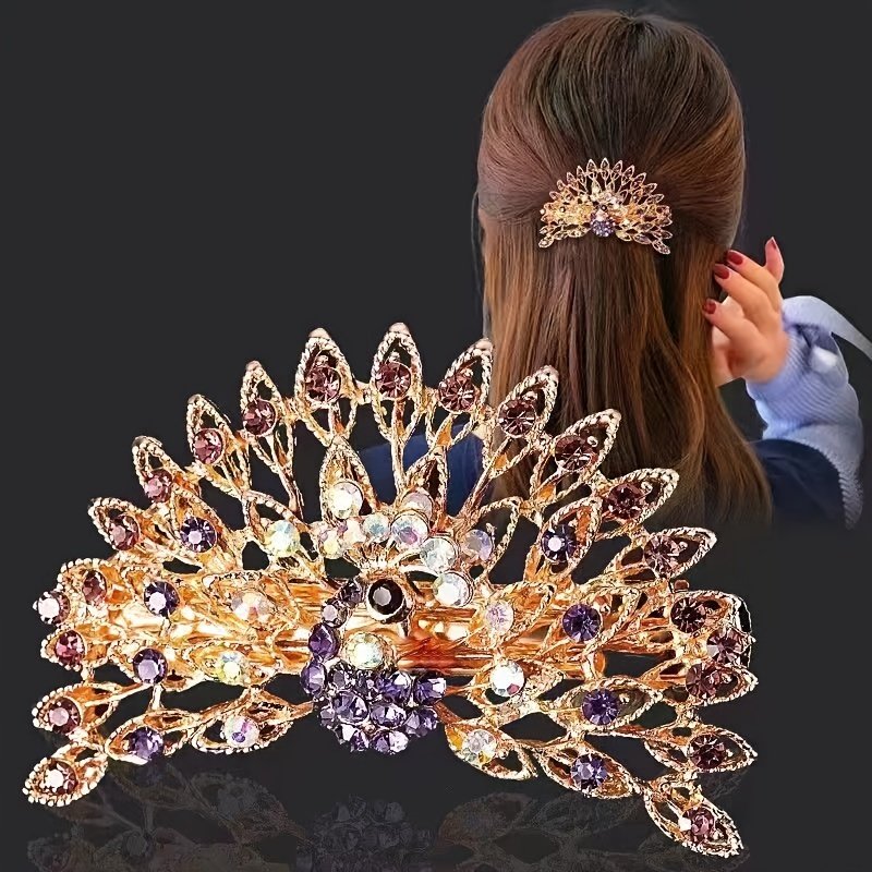 مشبك الطاووس الفاخر: لمسة أناقة تلامس روحكِ! - الصورة 4