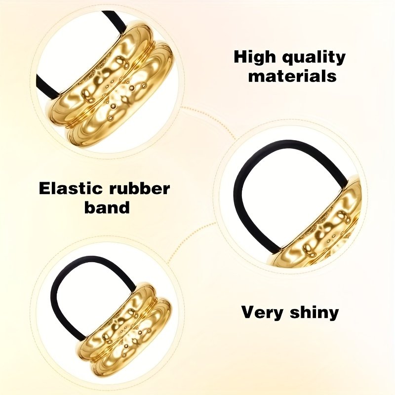 لمسة فخامة لشعرك: ربطات معدنية هندسية (3 قطع) - الصورة 5