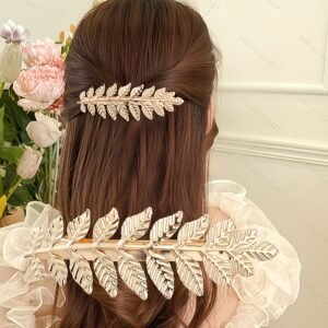 مشبك الأوراق الذهبية: لمسة من الطبيعة لجمالك!