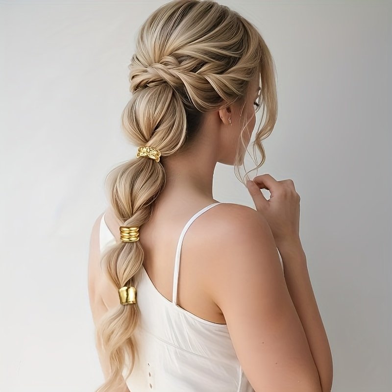 لمسة فخامة لشعرك: ربطات معدنية هندسية (3 قطع) - الصورة 3