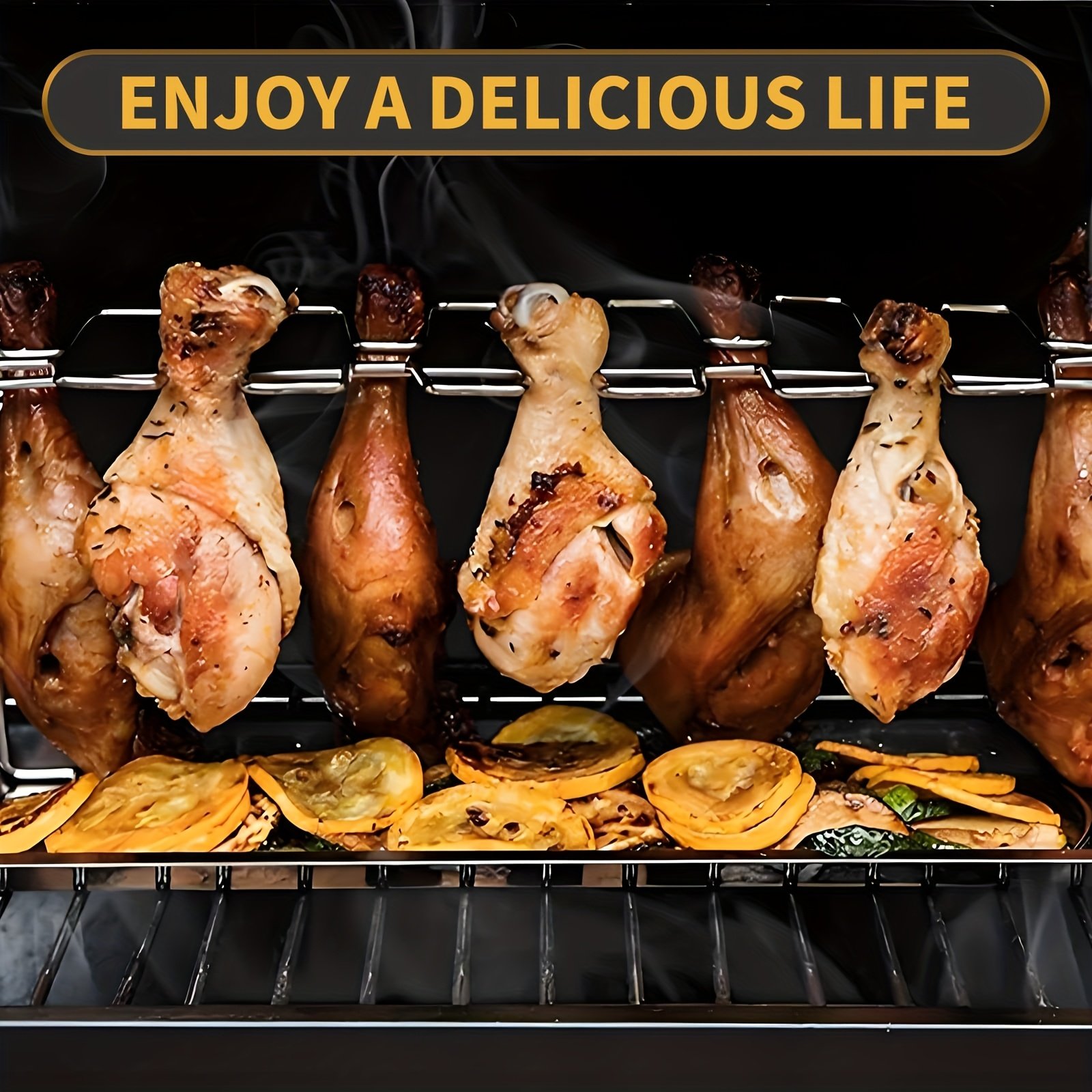 أتقن فن الشواء: حامل دجاج اللولي بوب الفاخر سعة 14 قطعة - الصورة 2