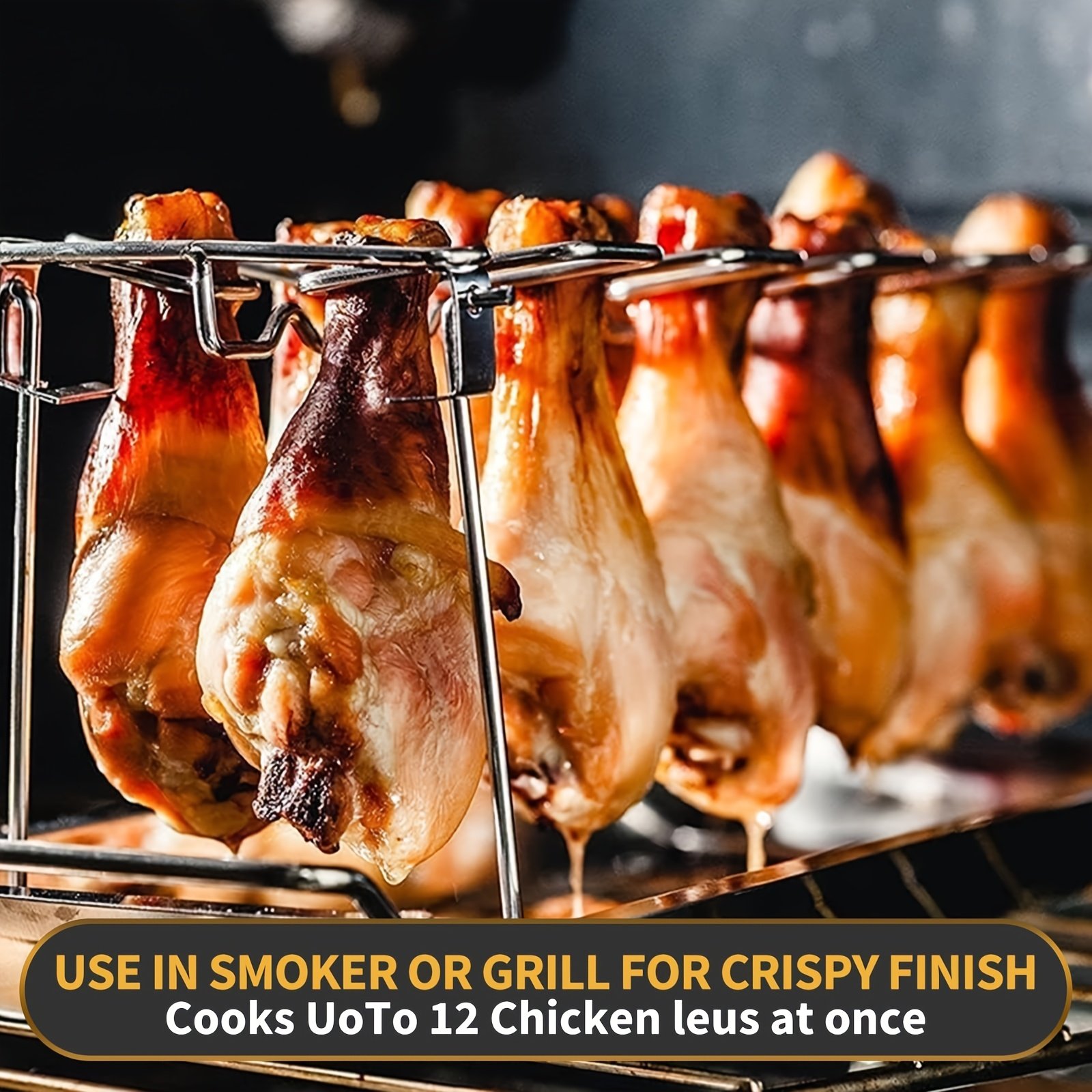 أتقن فن الشواء: حامل دجاج اللولي بوب الفاخر سعة 14 قطعة - الصورة 3