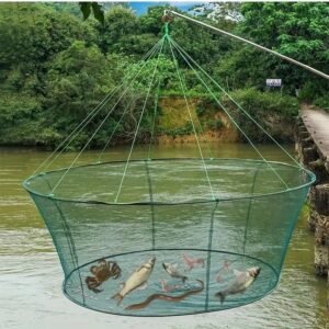 Abundant Catch, One Click Away: The Foldable Green Fishing Net!